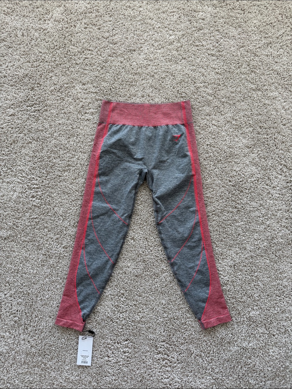 Gymshark Grey and Pink Seamless Leggings